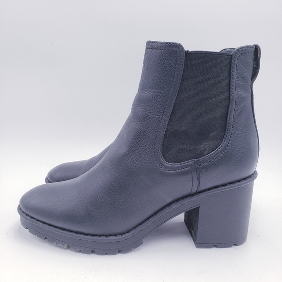 Vince Leather Chelsea Boot Lug Sole Platform Henderson Water-Resistant Black 9 - Picture 5 of 11